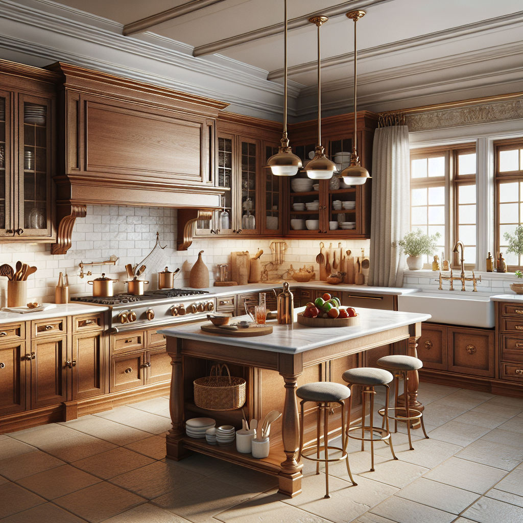 Realistic stock image of classic kitchen design