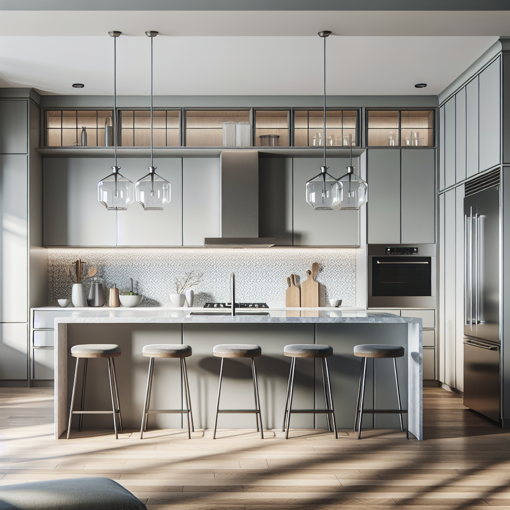 Realistic stock image of modern kitchen design